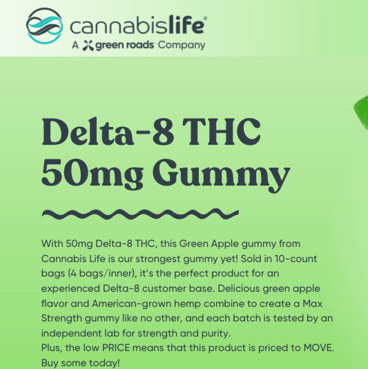 Green Apple Delta-8 Gummies – (10ct) 500mg